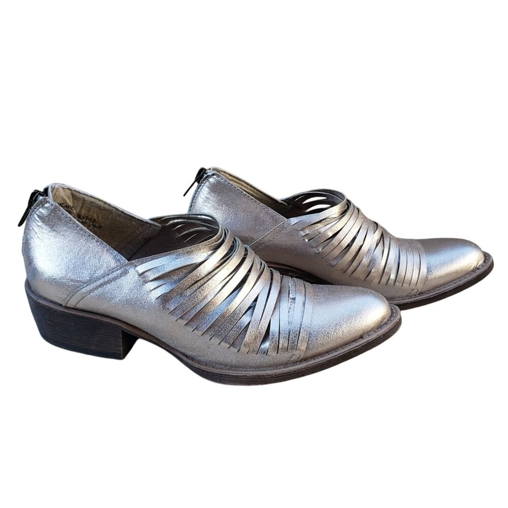 Coconuts by Matisse Metallic Ankle Bootie 7.5M Futuristic Hybrid Strappy Pointy